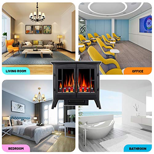 Image of Antarctic Star 3D Infrared Electric Fireplace Stove, Freestanding Fireplace Heater Adjustable Brightness,Portable,Thermostat,Overheating Protection,ETL Certified,1000W /1500W(23) Inch