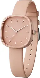 Trick Relógio Minimalista Quadrado, 34mm, Rosa