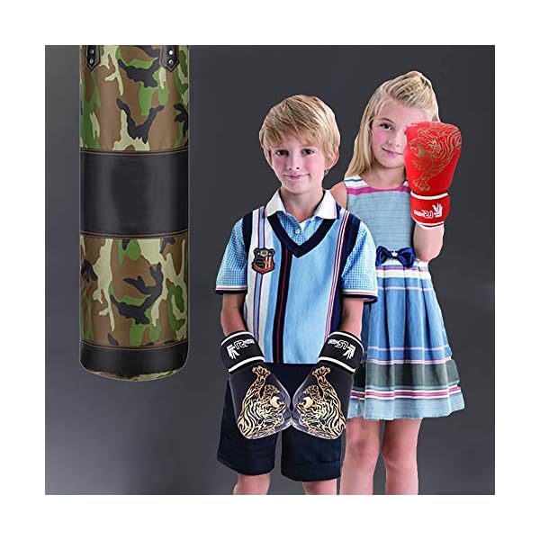 SFEEXUN-Kids-Boxing-Gloves-for-Ages-5-12-Boys-Girls-Leather-Punching-Gloves-for-Punching-Bag-Kickboxing-Muay-Thai-MMA-Sparring-Training SFEEXUN Kids Boxing Gloves for Ages 5-12, Boys Girls Leather Punching Gloves for Punching Bag Kickboxing Muay Thai MMA Sparring Training (Black, 6oz)