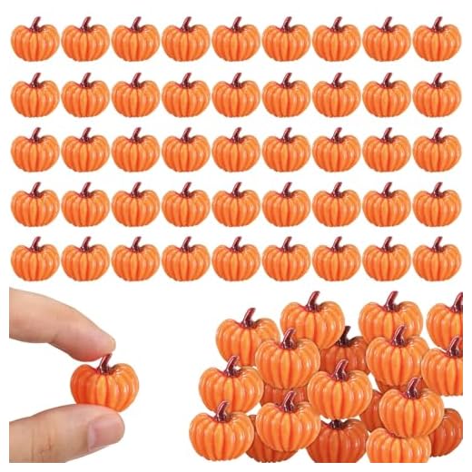 Leinuosen 60 Pcs Fall Pumpkin Mini Flatback Resin Charms Autumn Thanksgiving Halloween Resin Embellishments Cabochons Decoration Accessories for Hair Clip Phone Case