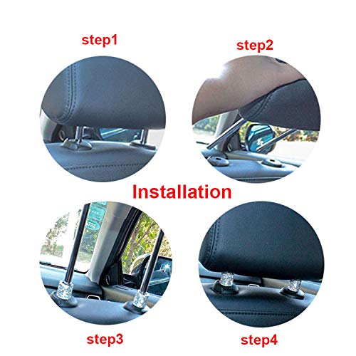 Car Headrest Collars,Car Head Rest Collars Rings Decor Bling Bling Crystal Diamond Ice for Car SUV Truck Interior Decoration Blings-4 Pack White