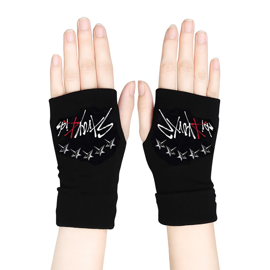 1 Paire De Gants Sans Doigts Tricotés Pour Enfants Avec Motif étoile