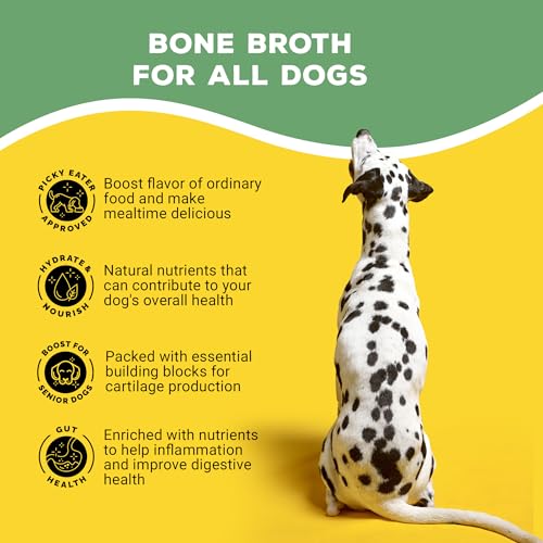 Image of Brutus Chicken Broth for Dogs - All Natural Chicken Bone Broth Liquid with Chondroitin Glucosamine Turmeric -Human Grade Food Toppers for Picky Eaters & Dry Food -Tasty & Nutritious- Pack of 6
