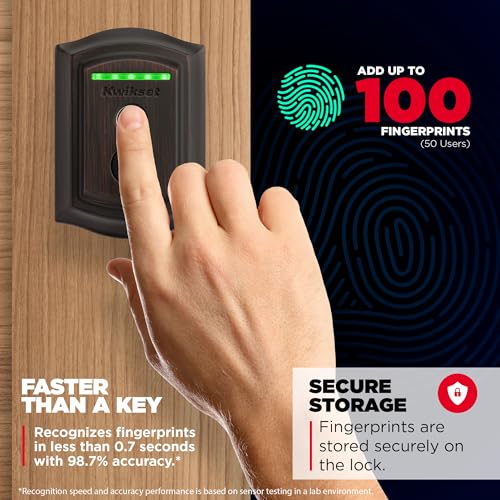 Kwikset Halo Touch Fingerprint Wi-Fi Smart Lock, Keyless Entry Door Low Profile Deadbolt, Geofence Auto-Unlock, Grade AAA Certified, No Hub Easy Install, Venetian Bronze Lifetime Finish Warranty, Arch thumbnail 2