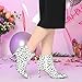 Allegra K Women's Polka Dots Pointed Toe Stiletto Heel Satin White Ankle Boots 8 M US