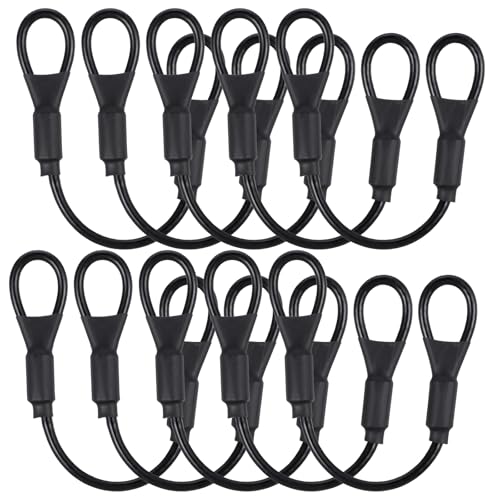 10 Stück Fotoseil Stahlseil mit Ösen 15cm Silikon...