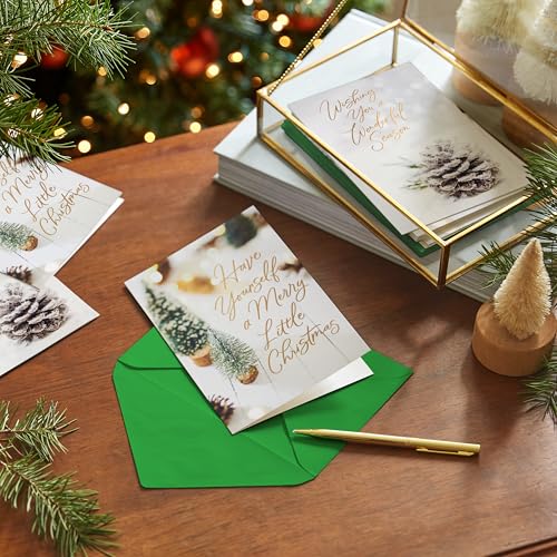 Tarjetas de Navidad Hallmark con árboles de cepillo ideales para acompañar regalos 2