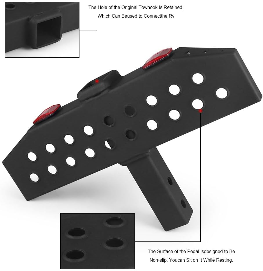 1000LBS Hitch Step with 2 inch Hitch Receiver＆Safety Reflectors for RV SUV Truck Flatbed Camper