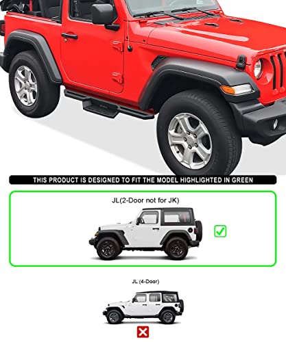 Estribos de acero inoxidable 6.5 pulgadas para Jeep Wrangler miniatura 2