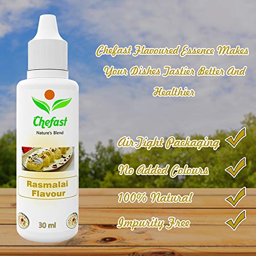 Image of Chefast Pack of 3 Baking Essence Flavour of Rasmalai , Strawberry, Black Currant for Cake, Ice-Cream,Milkshakes- 30ML ( Use 2-3 Drops Essence for 250 Grm Cake) This is Flavour only, Not a Color