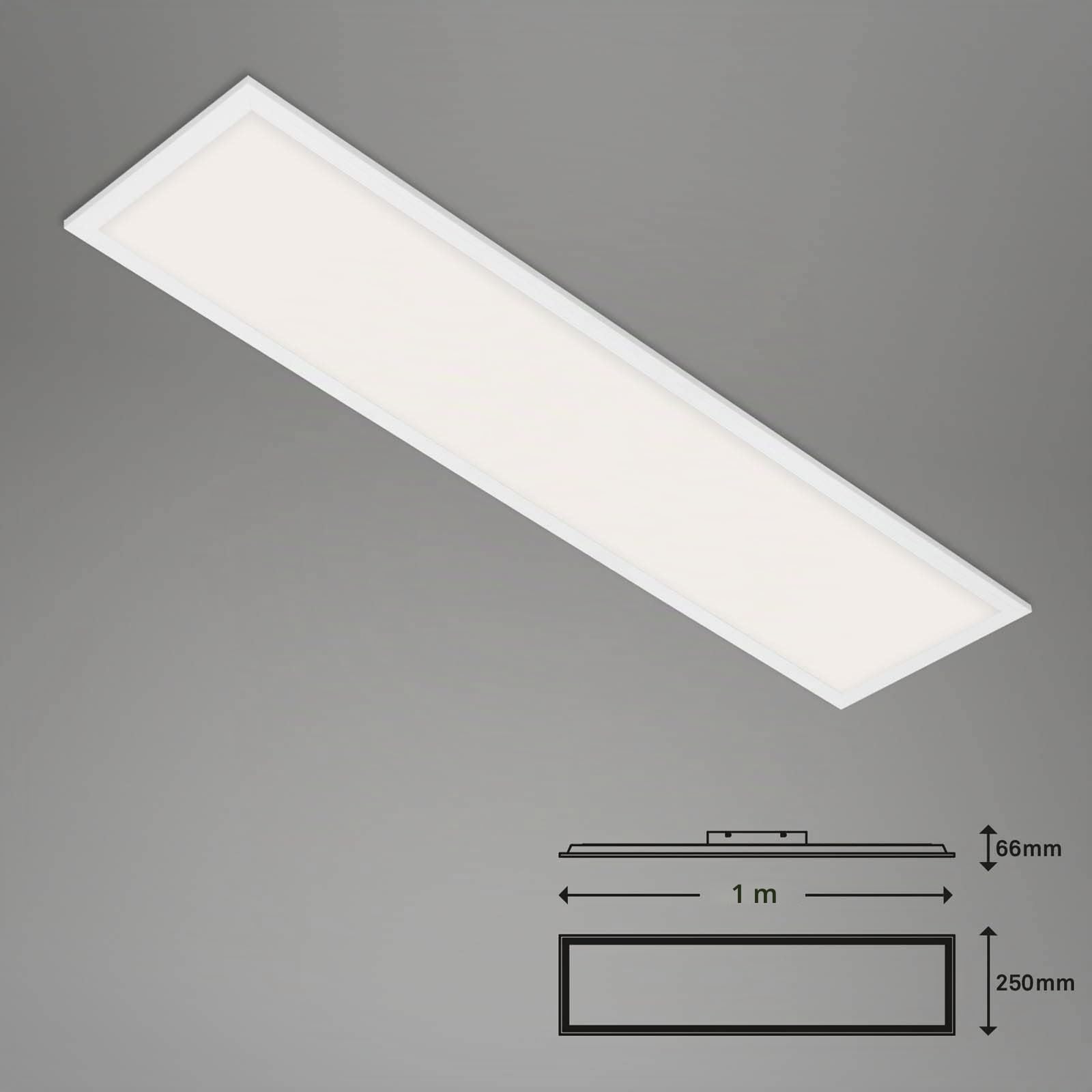 BRILONER - Lámpara LED de techo funciona con Alexa, app y control por voz, ajustable de blanco cálido a blanco frío, lámpara inteligente para el salón de casa, 100x25x6,6 cm, blanco