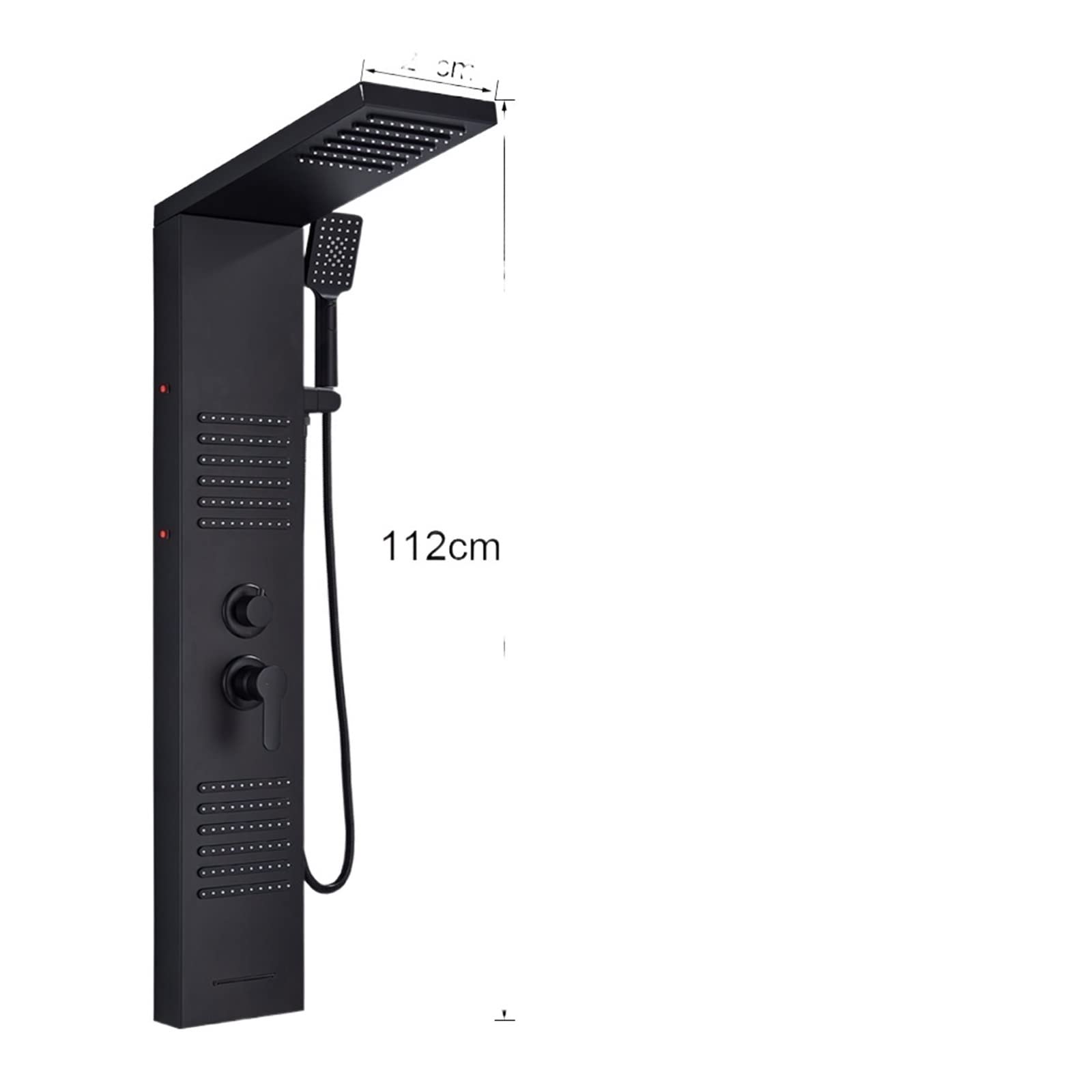Set di rubinetti for doccia a pioggia a cascata con pannello doccia a LED nero opaco Set di rubinetti for doccia a getto di massaggio SPA Colonna for miscelatore a doppia maniglia Torre(6004 Matte Bla