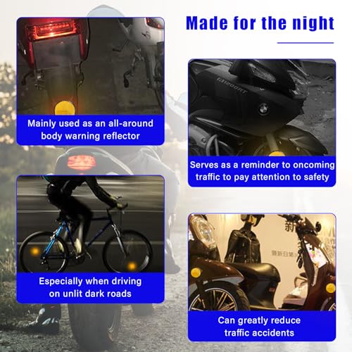 Image of Dickno 2 PCS M6 x 1.0 Motorcycle Reflectors, Plastic Screw Mount Reflective Warning Reflector, Universal Motorbike Rear Safety Reflectors for Motorcycle, Bicycle, Scooter (Round Orange)