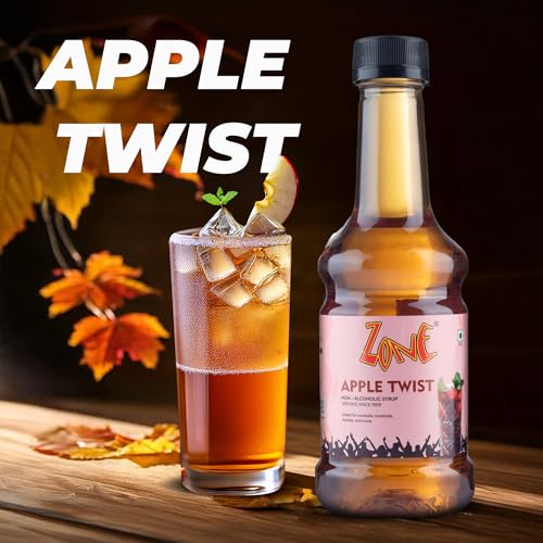 Image of Zone Apple Twist Flavoured Syrup 300ml | Tangy Apple Notes for Mocktails, Cocktails, Lemonades, Iced Teas & More | 12+ Flavours