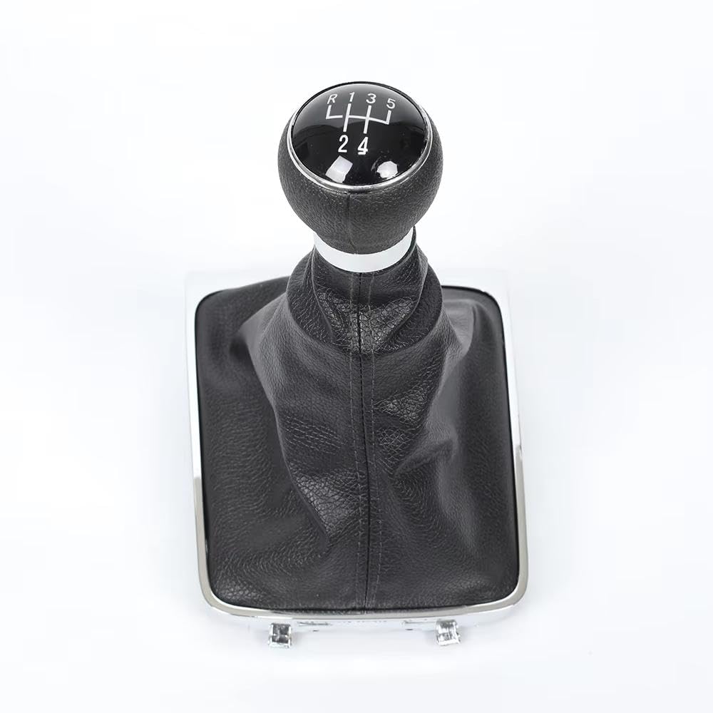 Ydxherta Plastic 5 Speed For Passat B6 2005-2012 5 6 Speed Manual Gear Shift Knob Lever Stick Shifter Gaiter Boot Cover Leather Auto Parts(Plastic 5 Speed)