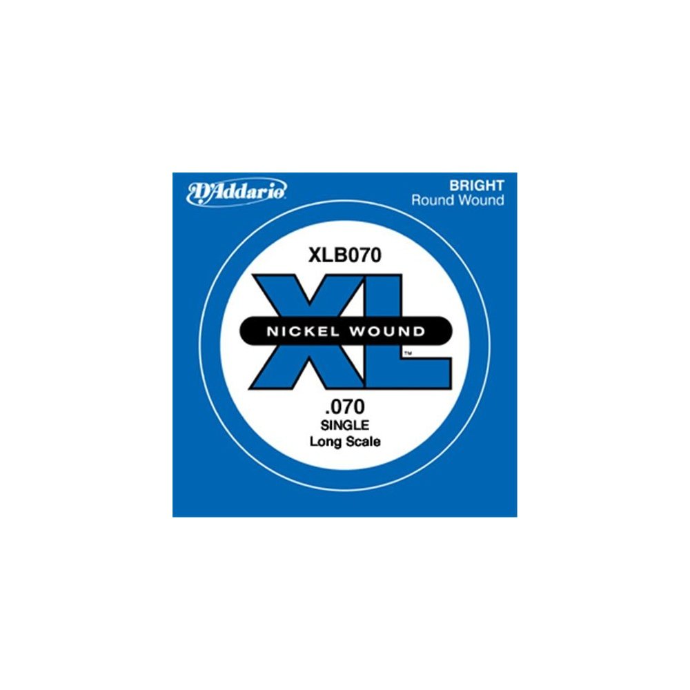 D'Addario XLB070 BAS GİTAR TEK TEL, (LA), XL NICKEL WOUND, 0.070 GA