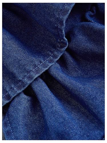 MakeMeChic Women's Denim Vest Bow Tie Front Ruffle Tiered Sleeveless Vests4