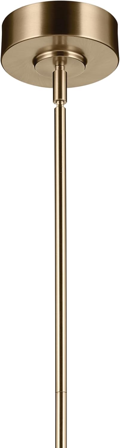 Kichler Riven LED 1-Light Pendant with Clear Fluted Glass in Champagne Bronze, Sloped Ceiling Compatible, for Kitchen or Dining Room (15.5" x 5"), 52755CPZLED