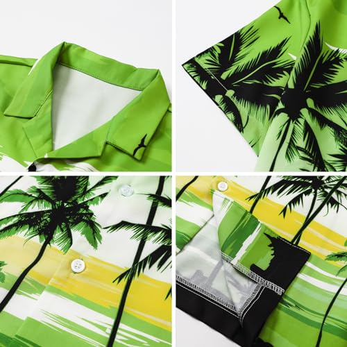 Image of SANGTREE 3 Piece Boy Outfits Short Sleeve Shirt and Shorts Set Beach Vacation Summer Clothes, 3 Months - 9 Years