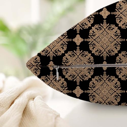Housse de coussin 50x50cm aspect lin avec impression double face retro
