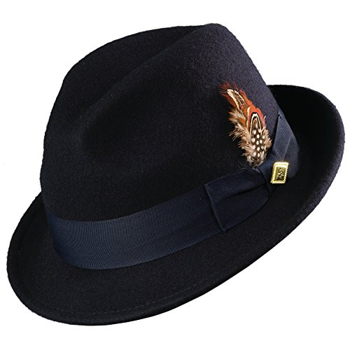 Stacy Adams Men's Wool Felt Pinch Front Fedora Hat