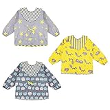 【Baberos Desmontables】: El babero se combina con un pequeño babero impermeable desmontable, que puede evitar la suciedad de la ropa cuando el bebé come y juga, es más conveniente y no necesitan lavar toda la ropa.