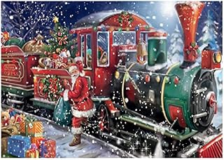 MXJSUA DIY 5D Diamond Painting Kit, Painting by Numbers for Adults Santa Claus Full Diamond Painting Kit Rhinestone Embroidery Cross Stitch Christmas Carriage Arts Craft for Canvas Wall Decor 30x40cm