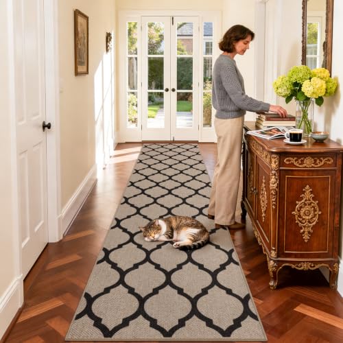 TUKDAK Weben Teppich Läufer Flur rutschfest 60x240cm, Waschbar Küchenteppich, Flurläufer Modern, Teppichläufer, Küchenläufer, Flur Teppich… – Ansicht 2