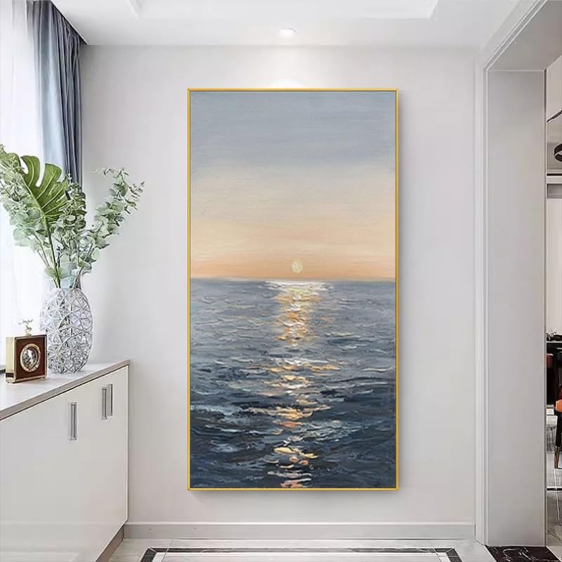 Peinture mer tableau sur toile fait main œuvre d'art texturée salon