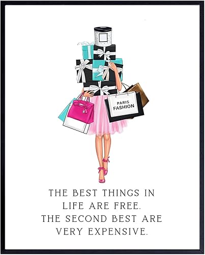 Glam Luxury Fashion Design Quote - Couture Fashionista Wall Art Decor Poster Print - 8x10 Gift for Women, Bathroom, Teens Room, Girls Bedroom
