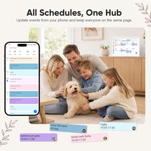 Image of Digital Calendar 15.6 inch Smart Calendar&Chore Chart, 1080P Interactive Touchscreen Electronic Calendar for Family Schedules, 64GB Digital Picture Frame WiFi, Wall Mountable, AiMOR APP-White