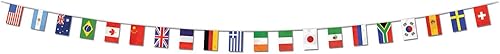 Miniatura 1 de Banderines con diseños de banderas nacionales, impermeables, 20 banderas por hilo, Paquete de 1, Multicolor