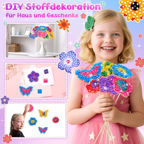 JoiTale Bastelset Kinder ab 6 4 5 Jahre Blumen Basteln Mädchen 5-10 Jahre, Kreativ Bastelkoffer Blumenstrauß mit Pailletten, Geschenk für Mädchen 3-12 Jahre Kindergeburtstag & Geburtstag