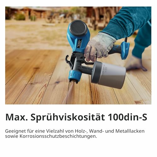 Tilswall Farbsprühsystem, 0.7Kg Ultra-leichte Farbsprühgerät für Anfänger und Heimwerker, 4 Düsen & 3 Sprühmuster für Vielseitige Abdeckung, Elektrisch Farbpistole für Wandfarbe, Zäune, Schränke