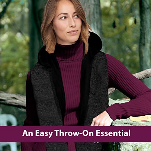 35° Below Marled Hooded Multiuse Head Scarf Neck Wrap For Women, Winter Scarf For Women, Black #TOP5