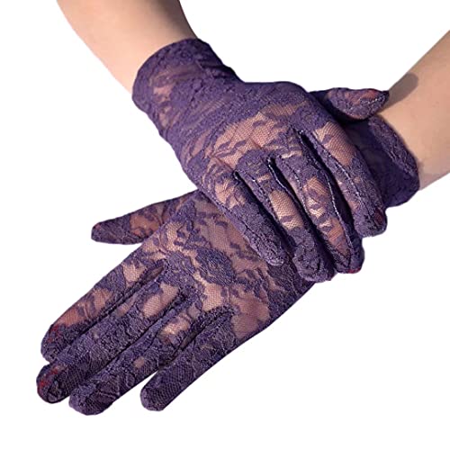 Mesyo Short 80s Lace Fingerless Gloves Wrist Length Formal Women Vintage Tea Party Gloves2