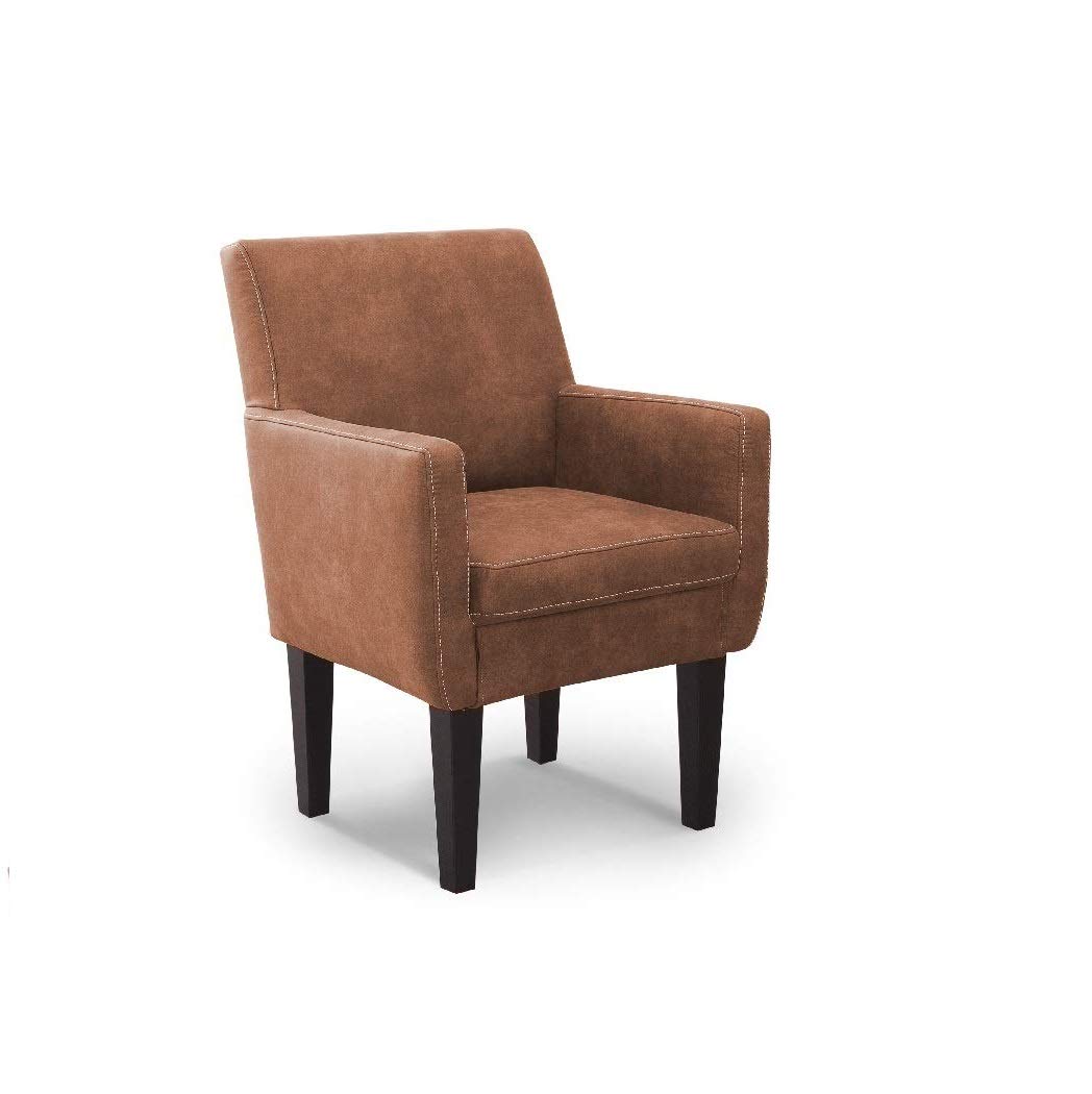 Sillón de comedor Malm CAVADORE en microfibra cognac y cuero imitación 66x96x71 cm