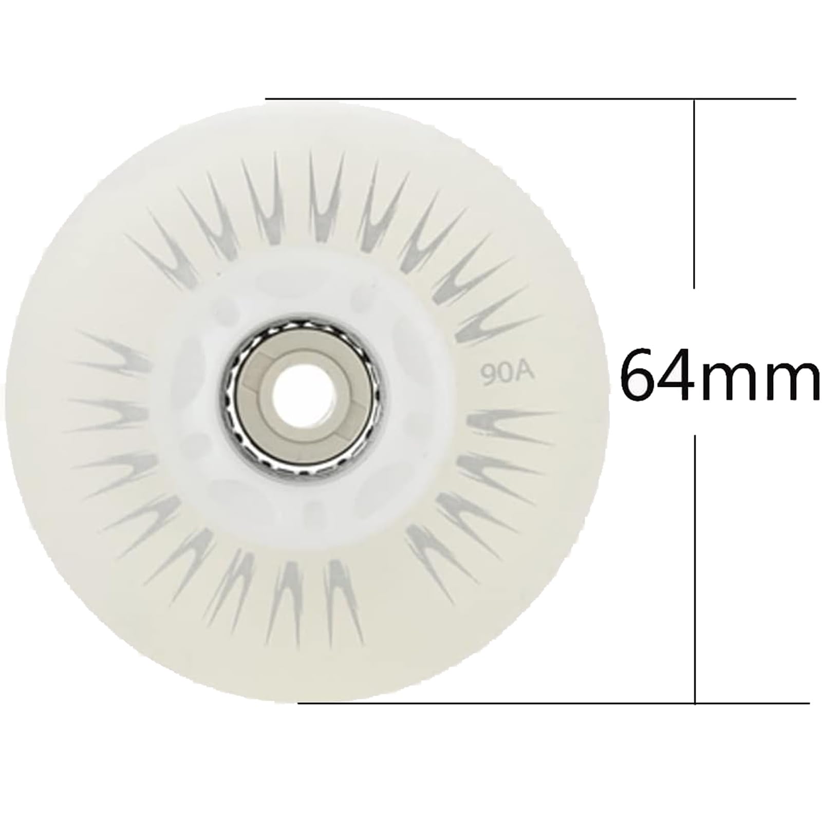 Koła Kółka do rolek inline 8 sztuk Luminous Flash Wymienne kółka z łożyskami Świecące białe 70 mm