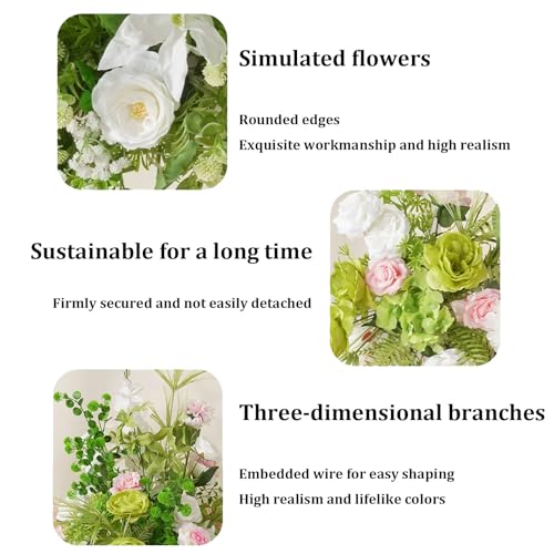 Fleurs fausses à plusieurs styles de 100x60cm pour allée de mariage durable