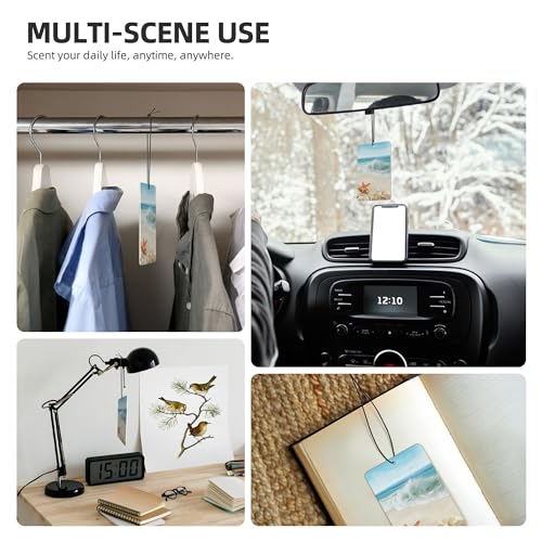 Image of Custom Air Fresheners Design Your Own Add Any Image Text Logo Suitable for Car Room Wardrobe Bathroom and Bedside Personalized Hanging Ornaments, SandBeach, 2.4 inchx3.5 inch
