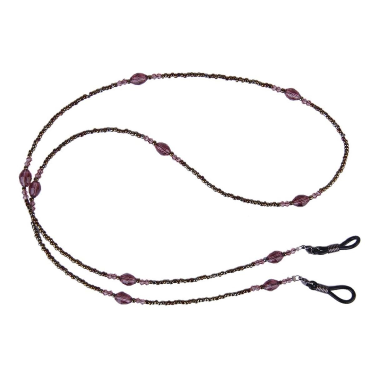 3piezas Cadena De Gafas Decorativa Bohemia Cuentas Moradas Sujeción Elegante y Accesorio De Moda Para Mujeres