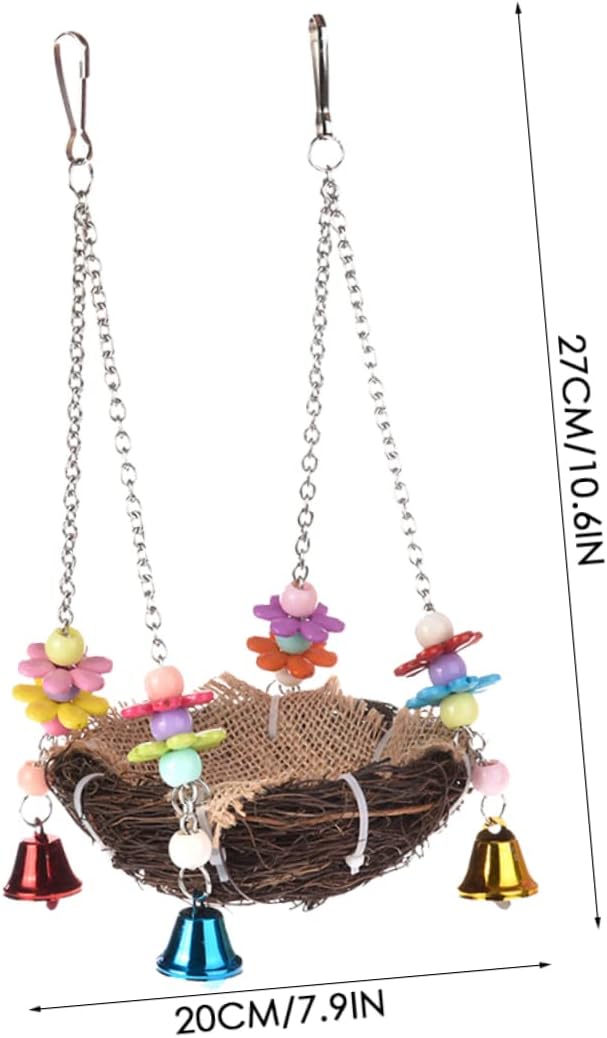 VANZACK 3pcs Hanging Parakeet Nest Rattan Parrot House Lightweight Bird Nest for Pets for Garden Decor Comfortable Sleeping Environment