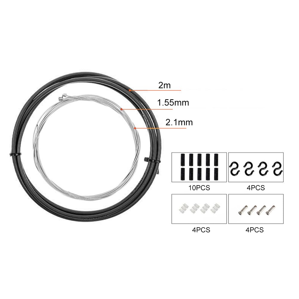 Cerioll Kit Cavo Deragliatore per Bicicletta, Kit di Cavi per Deragliatore per Bici E Alloggiamento, Kit di Cambio Cavo Universale per Bicicletta Set di Alloggiamento Cavo Deragliatore per Bici