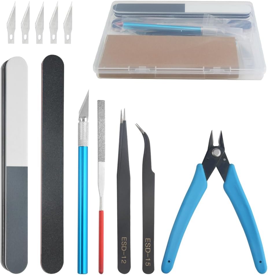 13 PCS Gundam Model Tools Kit Hobby Building Tools Set for Cars, Airplanes, Buildings, Gundam Robots Models Building Repairing and Fixing