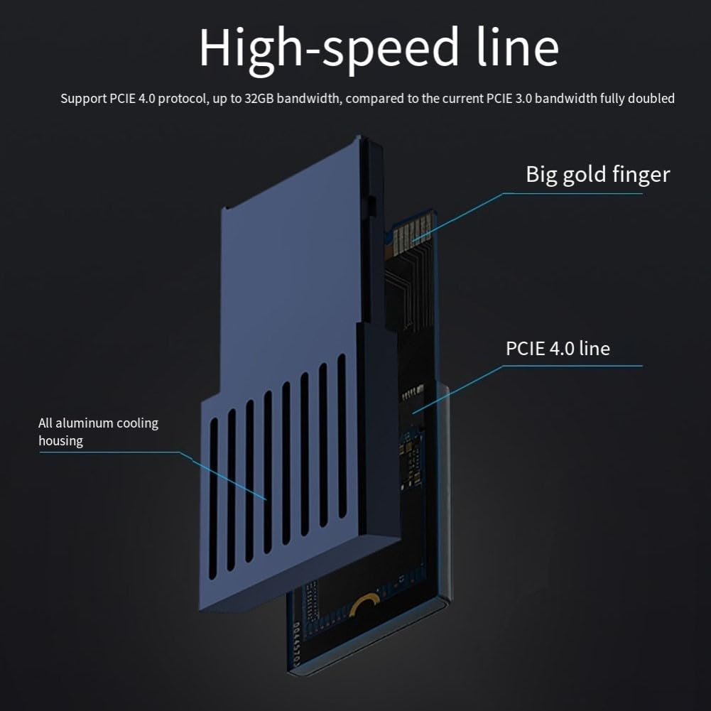 HpLive Caja externa SSD para Xbox Series X/S, M.2 NVME 2230, tarjeta de expansión de alta velocidad, aleación de aluminio, color negro