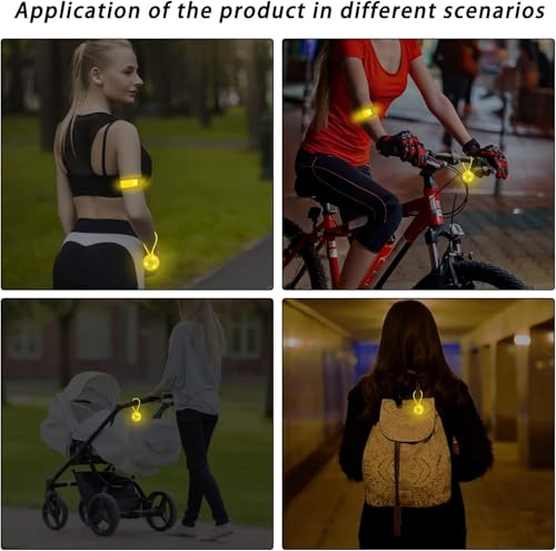 BTDZDD Led Blinklicht, Reflektoren Kinder/Blinklicht Schulranzen/Leuchtanhänger Hund/Schulranzen Licht, für Kinder, Jogger, Haustiere und Radfahrer (Gelb + Himmelblau)