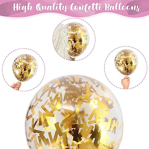 Pink Gold Balloons Set, 12 Inch Matte Pink Pastel Baby Pink Metallic Gold Confetti Latex Balloons for Girls Women, Pink Gold Party Balloons for Birthday Baby Bridal Shower Wedding Party Decorations by Isndare - Image 3
