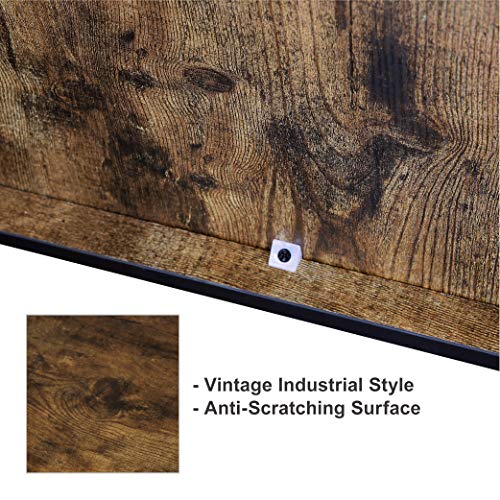 Jj's 33" Entryway Coat Rack, Industrial Rustic Hall Tree Shoe Bench With Storage Drawers And Shelf For Hallway, Wood Look Accent Furniture With Metal Frame, Rustic Brown #TOP3