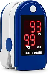 Oxímetro Digital de Dedo – Medidor de Saturação de Oxigênio (SpO2) e Batimentos Cardíacos – Tela LED, Portátil e Fácil de Usar – Ideal para Casa, Academia e Viagens