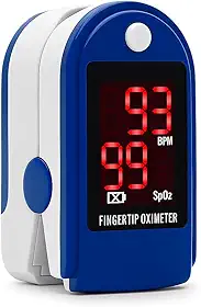 Oxímetro Digital de Dedo – Medidor de Saturação de Oxigênio (SpO2) e Batimentos Cardíacos – Tela LED, Portátil e Fácil de Usar – Ideal para Casa, Academia e Viagens